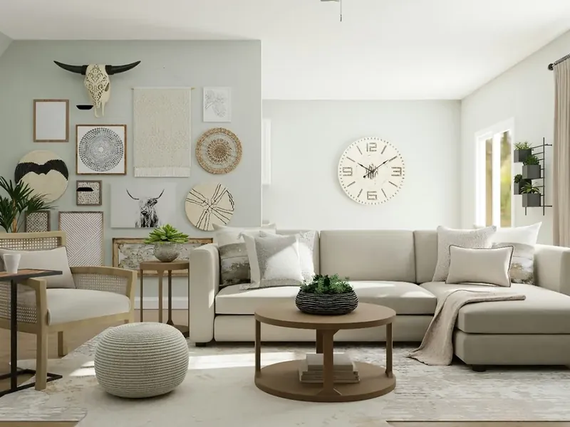 Bright contemporary London living room interior